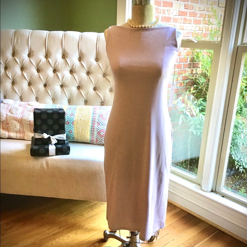 Susana Monaco crew tank slit midi dress NWT Lilac